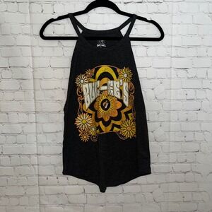 Buc-ees Womens Retro Sunflower Graphic Halter Tank Top Charcoal Heather Small